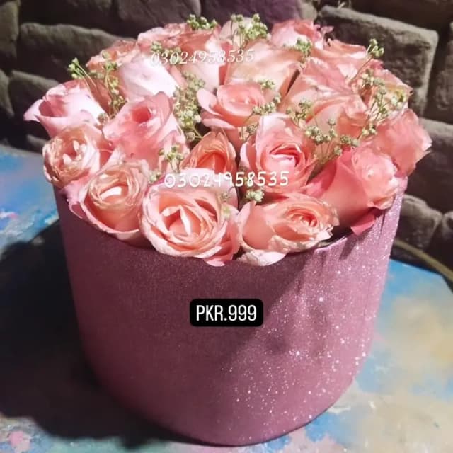 Flower Pink Roses Box