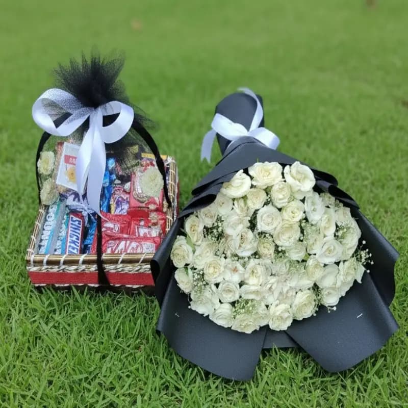 Flower and chocolate Basket