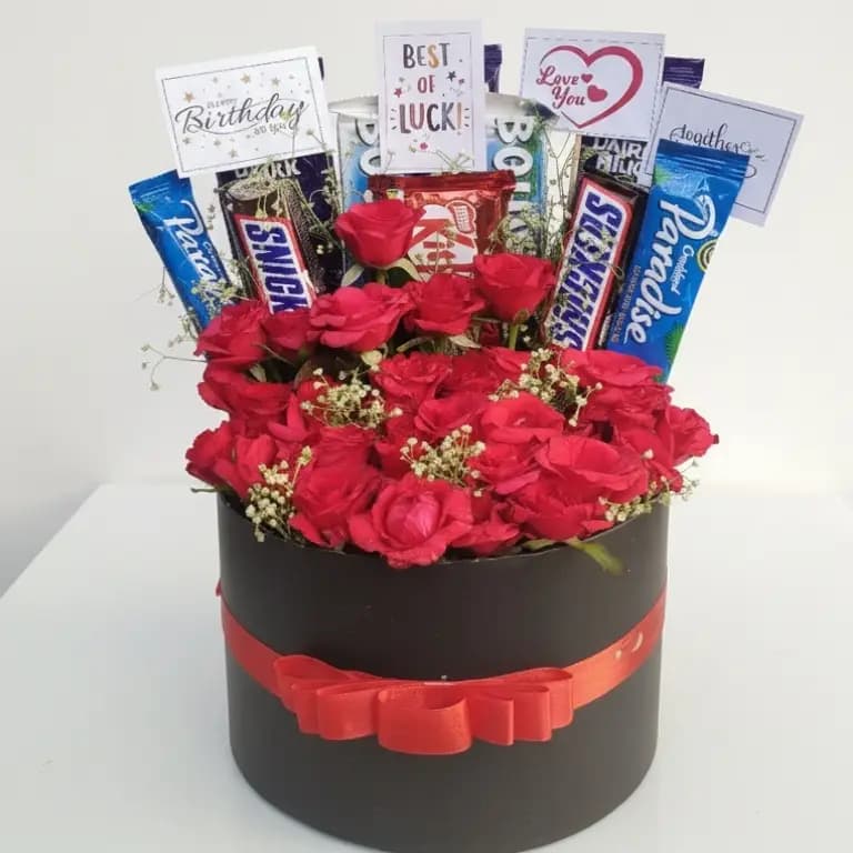 Flower and chocolate box