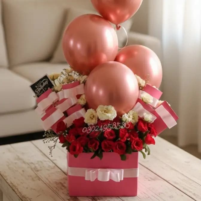 Flower and balloon box