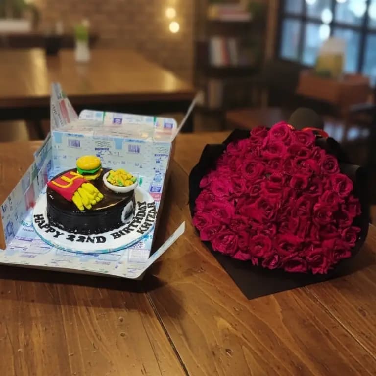 Flower and cake