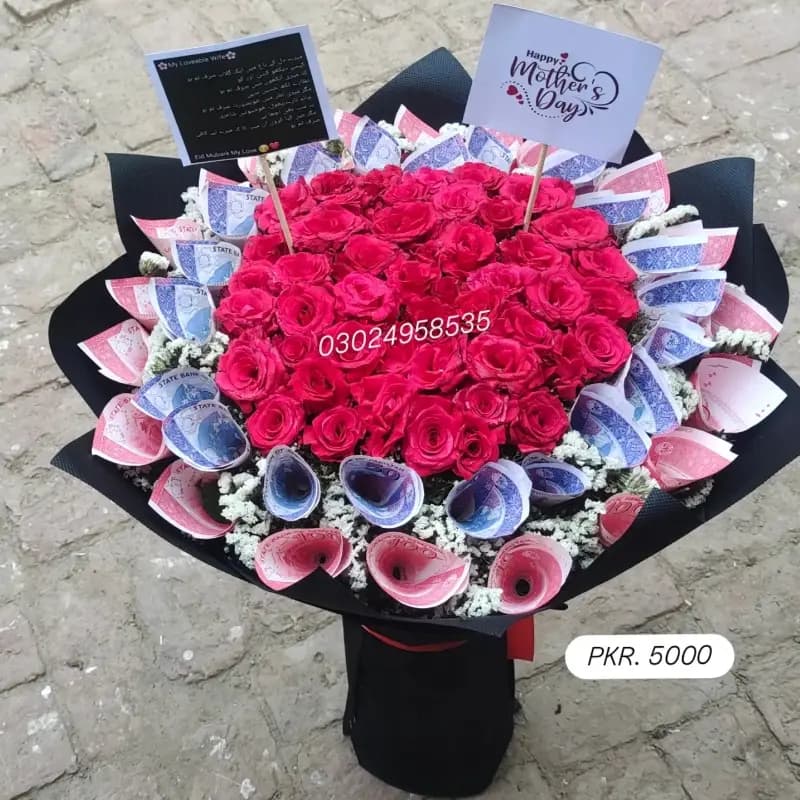 Flower PKR currency  bouquet