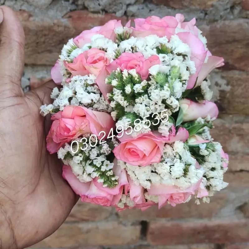 Flower pink Roses gajre pair