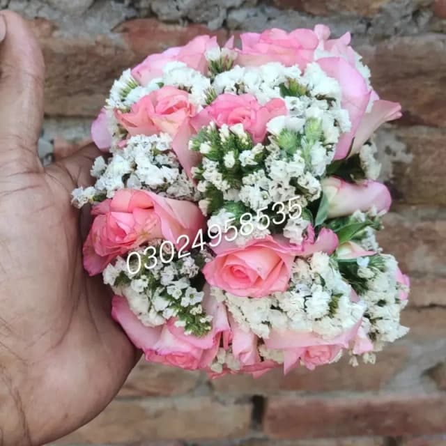 Flower pink Roses gajre pair