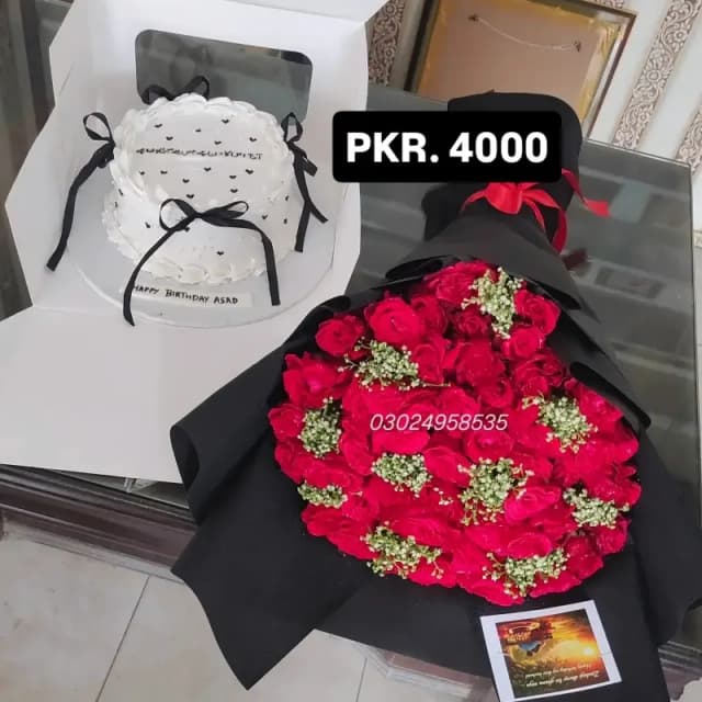 Flower and cake