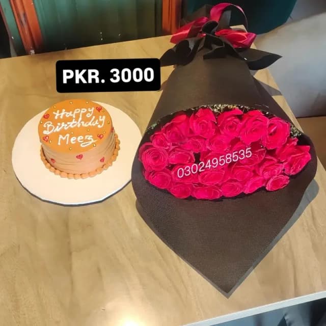 Fresh flower and cake